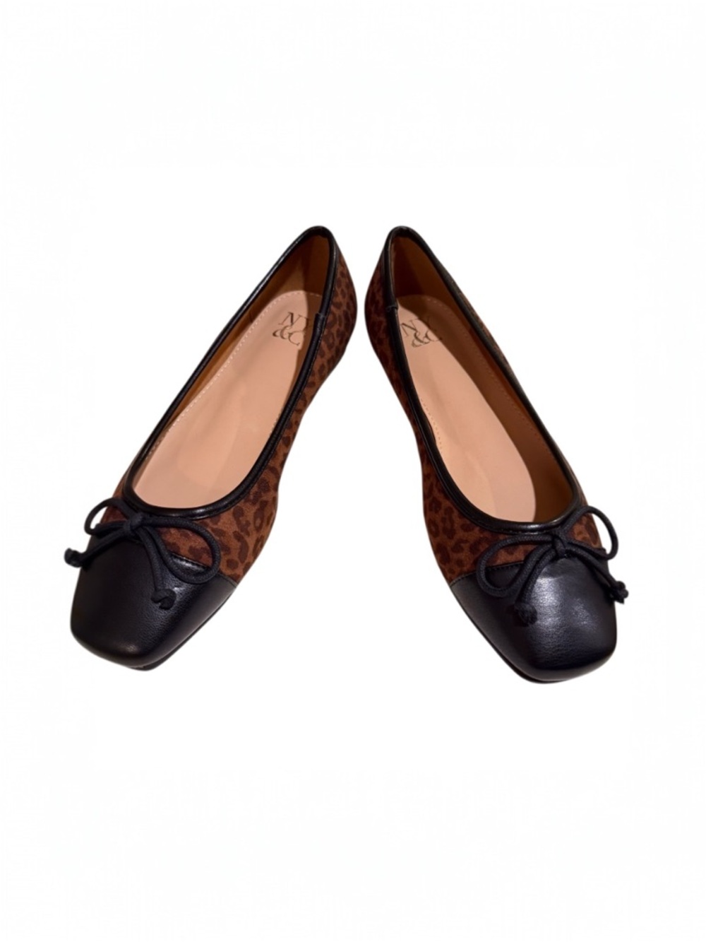 New NY&C Patricia Bow Cap toe Ballet Flats Leopard Print. Shoes Size 7.5